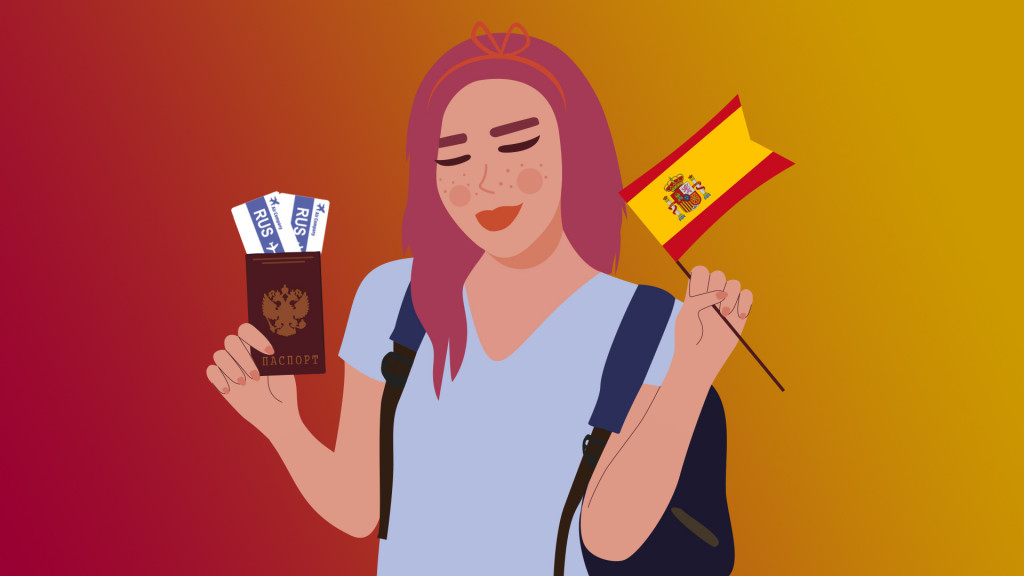 Девушка из России радуется получению визы в Испанию