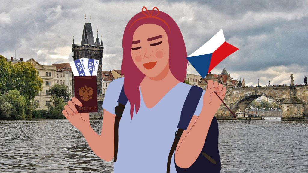 Девушка из России радуется получению визы в Чехию