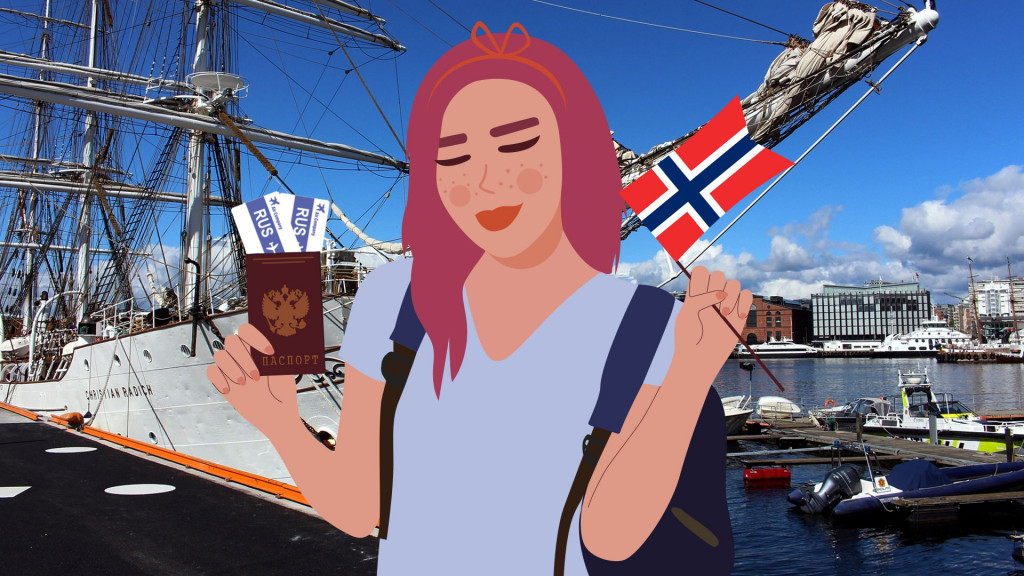 Девушка из России радуется получению визы в Норвегию